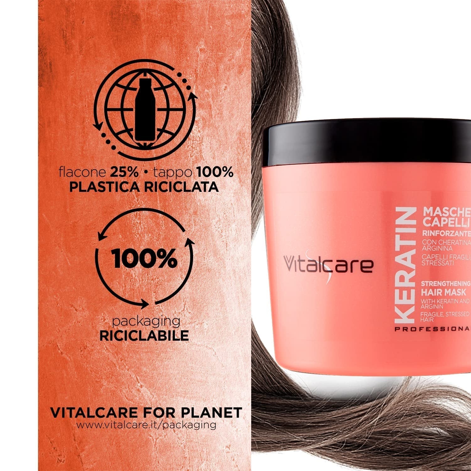 | Keratin - Mască de păr de întărire, pentru păr fragil și deteriorat, cu keratină și arginină, pentru păr mai puternic și mai moale, 4 x 500 ml Masca de par Naty Shop