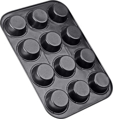 Zenker 12 muffins, diámetro Ø 7 cm CREME NOIR, Bandeja de horno para muffins con revestimiento antiadherente reforzado con cerámica Moldes y bandejas de horno Naty Shop