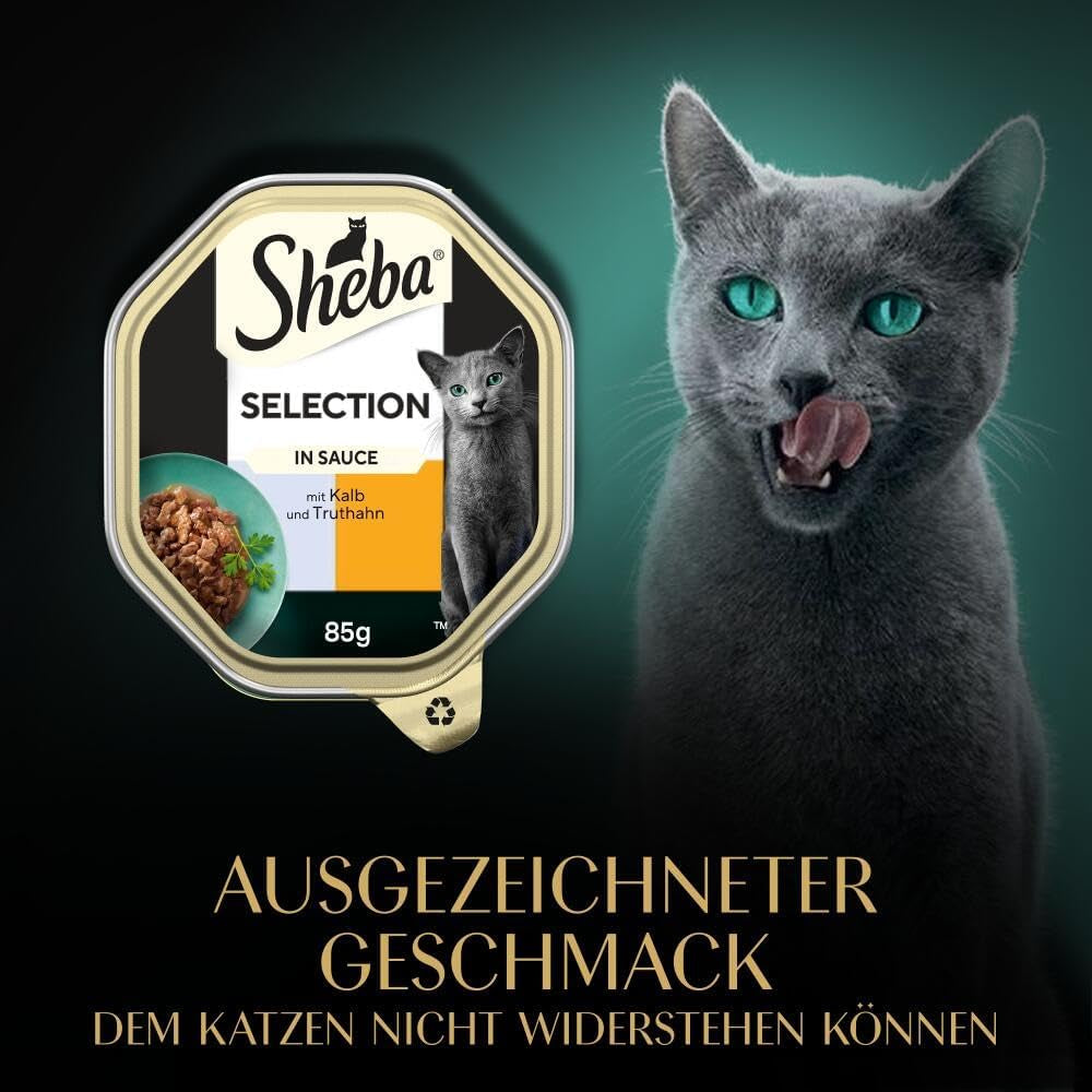 SHEBA Bowl Hrană umedă pentru pisici selecție în sos cu vițel și curcan 2 X 11 X 85G