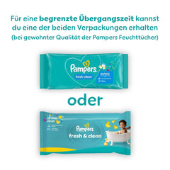 Toallitas húmedas Pampers Fresh Clean, 15 paquetes de 80 toallitas, 1200 toallitas en total, aroma ligero, también adecuadas para manos y rostro