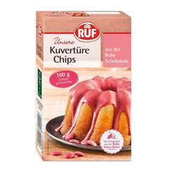 Cobertura RUF Chips Ruby, 100 gramos Esmaltes y Decoración Naty Shop 100 gramos Ruby