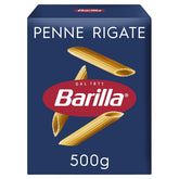 Pasta Barilla Clásica Penne Rigate Nr. 73 de trigo duro de alta calidad, siempre al dente (1 x 500 g)