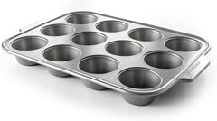 Utensilios para hornear de acero aluminizado Kitchenaid Bandeja para muffins Antiadherente Apto para horno Apto para lavavajillas Gris Naty Shop Bandejas y moldes para hornear