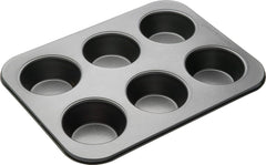 Masterclass Tiefes Muffinblech/Yorkshire Puddingform, 6-Loch-Form Mit PTFE-, PFOA- Und Bpa-Freier Antihaftbeschichtung, Robuster 1 Mm Kohlenstoffstahl, Grau, 35 X 26 Cm Moldes y bandejas para hornear Naty Shop