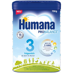 Humana 3 Folgemilch Vorteilspack - 4x750g con 5 HMO, Natürliche Abwehrkräfte, Optimal für Babies ab dem 10; mes