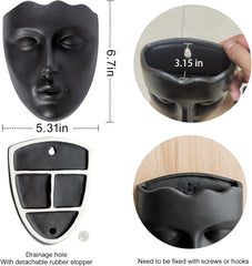 Jardinieră Notakia cu față, montată pe perete, pentru uz interior și exterior, cu drenaj, pentru suculente, cactuși și plante mici, decorațiune unică pentru casă, cadou pentru prieteni și familie