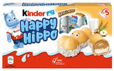 Kinder Happy Hippo Avellana - Obleas Crujientes Especiales con Leche y Crema de Avellanas - Dulces de Carnaval y Mardi Gras - 1 paquete que contiene 5 barritas individuales de 20,7g cada una