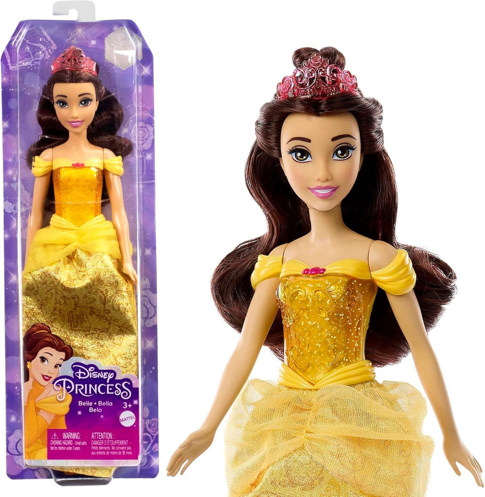 Mattel Disney Princess Toy Muñeca de moda Bella móvil con ropa brillante y accesorios Regalo inspirado en la película de Disney para niños HLW11 Naty Shop Dolls Default Title