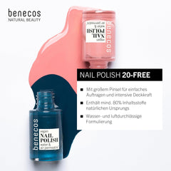 Benecos 20-Free Esmalte de uñas vegano misterioso - Esmalte de uñas a base de plantas - Secado rápido y larga duración - Permeable al agua - Enriquecido con biotina - 5 ml