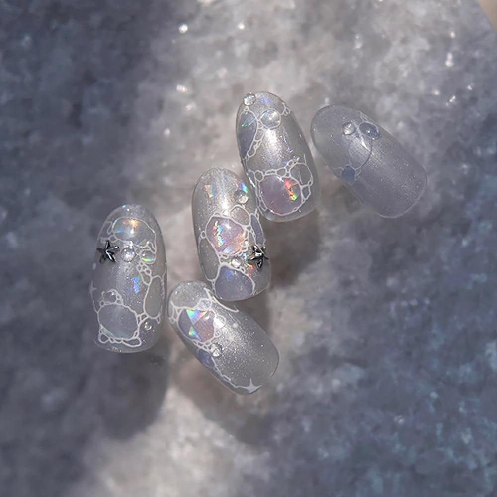 Autocolante strălucitoare pentru unghii, autoadezive, cu valuri de apă de vară, cu stele, pentru unghii, fantezie, cu valuri de apă de mare, design pentru unghii, autocolante pentru unghii, valuri de apă marină, accesorii pentru unghii, artă pentru unghii