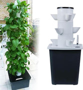 Torre hidropónica de 30 cápsulas, sistema de cultivo hidropónico, kit de cultivo aeropónico de hierbas, frutas y verduras con bomba de humidificación, adaptador, maceta de malla, temporizador de hierbas, frutas y verduras