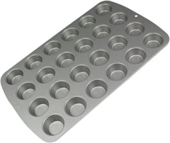CSB111 Antihaftbeschichtete Mini-Muffinform Mit 24 Löchern Aus Karbonstahl, Edelstahl, Plata, 39,4 X 24,6 X 2,1 Cm Moldes y bandejas para repostería Naty Shop