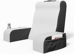 Pernă de citit tip pană, pernă de spătar pentru stat în pat, pernă cu brațe pentru TV, cărți, jocuri, dormitor, suport pentru spate (gri/alb, standard)