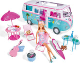Simba Steffi Love Hawaii Camper / Puppe mit aufklappbarem Camper / inkl. Küche / Sitzecke / Bett / Tisch und viel Zubehör / L:51cm / 29cm / Für Kinder ab 3 Jahren geeignet, 105733523