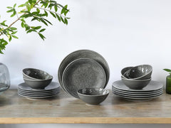 CreaTable, 21627, seria Orient Mandala, set de veselă cu 18 piese, set de farfurii din porțelan, potrivit pentru mașina de spălat vase și cuptorul cu microunde, fabricat în Europa