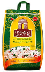 INDIA GATE Arroz Sella Basmati, precocido (de la India, grano largo y fino), aromatizado, paquete a granel - 1 paquete (1 x 5 kg)
