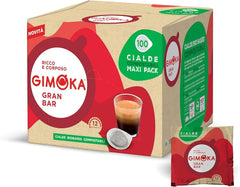 Gimoka Kompostierbare Kaffeepads, Gran Bar Intenso Kaffeemischung, Intensität 12-100 Pads - Kompatibel mit ESE System Papier Pads 44 mm