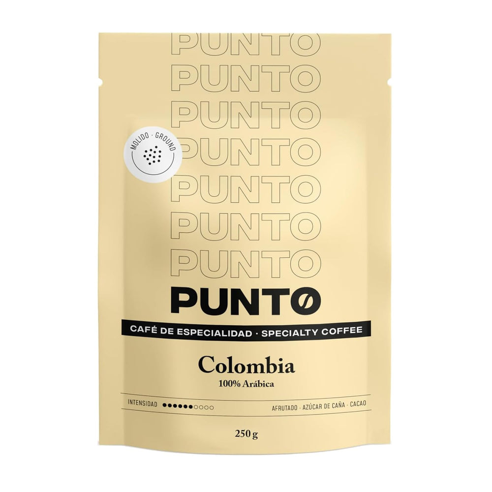 – Gemahlener kolumbianischer Kaffee – 250 g – Spezialitätenkaffee – Mittlere Röstung – 100% Arabica – Fruchtige Noten, Rohrzucker und Kakao – Ausgewogene Säure – Mittlerer Körper