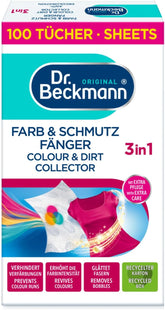 Dr. Beckmann Color & Dirt Catcher Avanzado| Protección del color duradera | Con microfibra y moléculas captadoras de color para dar brillo | 100 paños Naty Shop