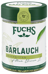 Fuchs Gewürze - Bärlauch geschnitten - würzige Schärfe für Quark-Dips, Frischkäse oder Risotto - ingredientes naturales - 8 g en wiederverwendbarer, recyclebarer Dosis