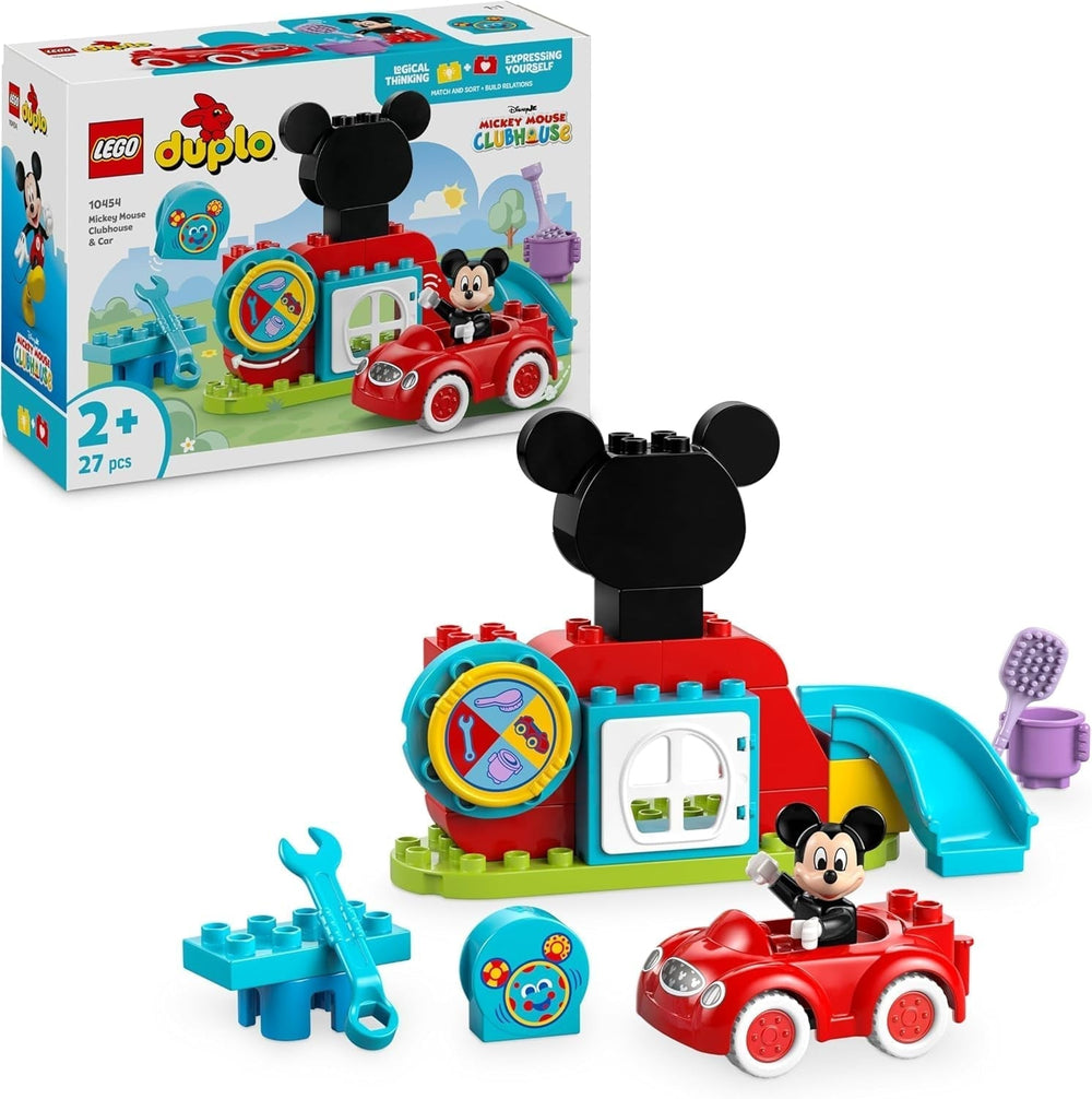 LEGO DUPLO - Disney Mickey's Clubhouse y coche - juguete educativo para preescolares - set de construcción con 2 minifiguras que incluyen Mickey Mouse y Computer Toodles - idea de regalo para niños y niñas a partir de 2 años 10454 Juegos de construcción Besuche den LEGO-Store Default title