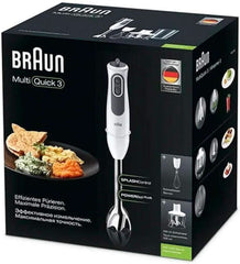 Braun Multiquick 3 MQ 3135 Batidora de salsas - Pürierstab Mit 11 Geschwindigkeiten plus Turbo-Stufe & Edelstahl-Mixfuß, 750 Watt, Inkl. 600 Ml Mix-/Messbecher, Schneebesen & Zerkleinerer, Weiß/Grau Kitchen Naty Shop