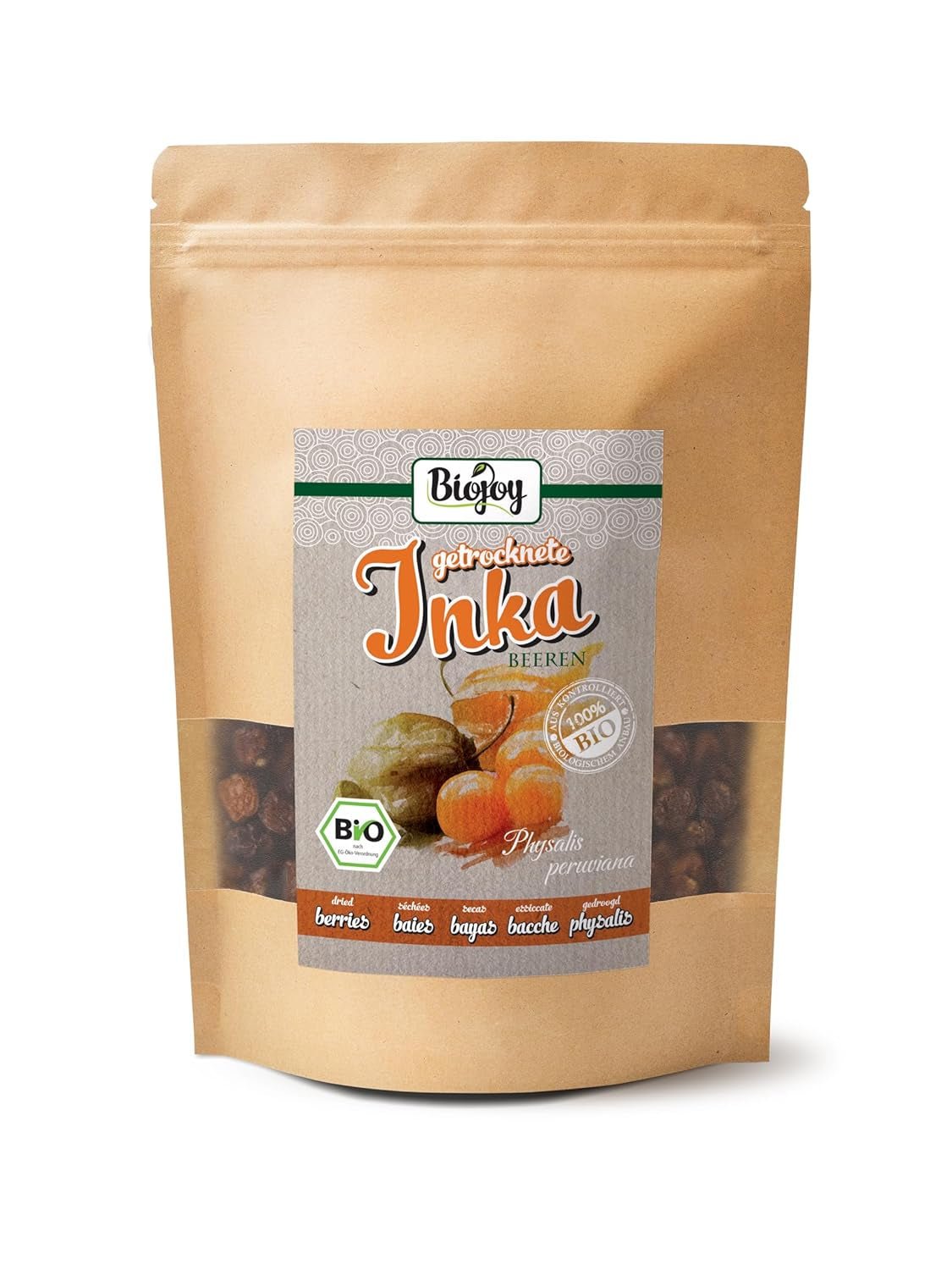 Biojoy BIO-Physalis (1 kg), fructe de pădure Inca uscate și nesulfurate Produse deshidratate Naty Shop 500 G
