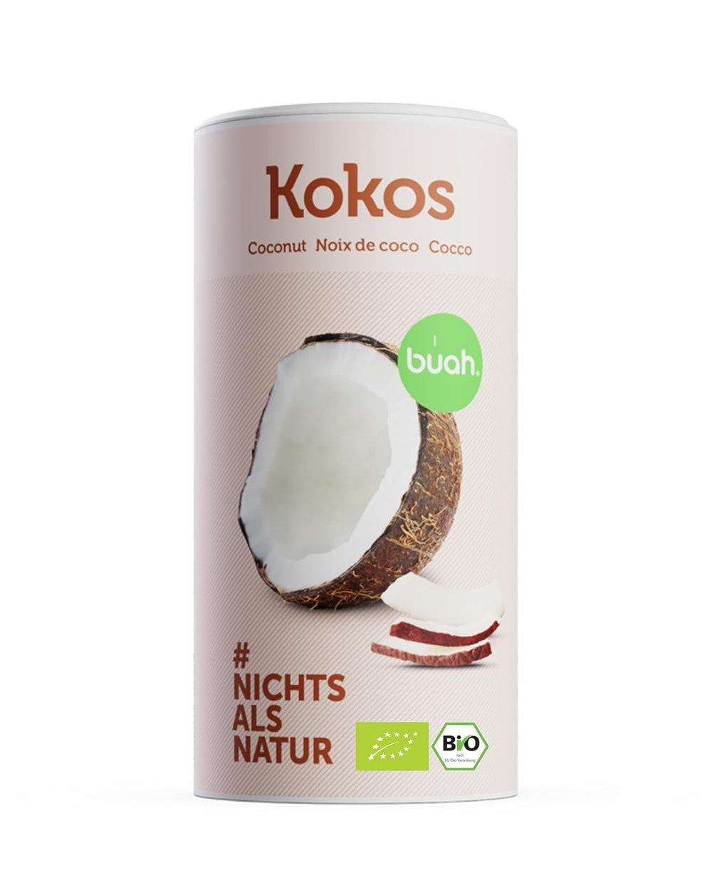 BUAH® Chipsuri de nucă de cocos uscată | Chipsuri din nucă de cocos organică, chipsuri de nucă de cocos ca gustare, pentru muesli și pentru coacere | Înlocuitor ideal pentru bomboane | Vegan și fără zahăr adăugat | 400g Produse deshidratate Naty Shop Titlu implicit