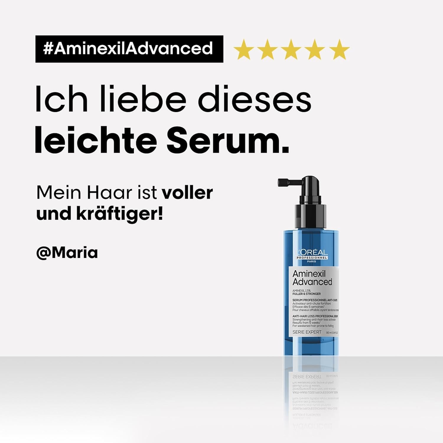 L'Oréal Professionnel Ser întăritor împotriva căderii părului, Pentru un păr mai plin și mai puternic, Aminexil Advanced Anti-Hair Loss Activator Serum, 90 ml Ingrijirea parului Naty Shop