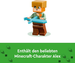 LEGO Minecraft The Armory Playset con figuras de héroes, armas de juguete y figura de Alex, juguete de acción para niños y niñas, regalo para jugadores y niños 7 años 21252 Juegos de construcción Besuche den LEGO-Store