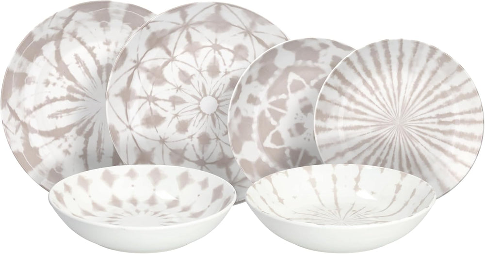 Mallorca, set de veselă pentru 6 persoane, 18 piese, porțelan, bej