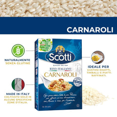 - Carnaroli - Arroz extra fino para risotto, arroz de Italia, listo en 16 minutos - 1 kg