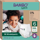 Pañales para bebé Bambo Nature, talla 6 (más de 15 kg) - Caja mensual de 90 | Pañales infantiles con protección mejorada contra fugas | Máximo confort y libertad para niños activos | Pañales testados dermatológicamente