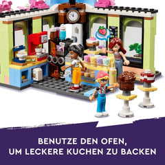 LEGO Friends Heartlake City Café, juguete para niños, panadería de juguetes, idea de regalo para niñas y niños mayores de 6 años, juego de 3 figuras de juego y figura de perro 42618 Juegos de construcción Besuche den LEGO-Store
