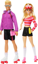 Set Barbie Fashionistas cu 2 păpuși de modă și 6 accesorii, păpuși de modă Barbie și Ken pe role, 65th Anniversary Collectible Figures, HXK90 Papusi Naty Shop Titlu implicit