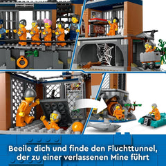 LEGO City Comisaría de Policía de Prison Island Helicóptero Barco Tiburón Policía Juego de juguetes 7 minifiguras y perro Regalo de cumpleaños para niños y niñas de 7 años 60419 Juegos de construcción Besuche den LEGO-Store