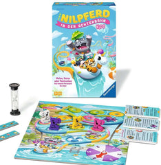Ravensburger 22361 - El hipopótamo de Roller Coaster Kids - Juego de mesa para niños y familias a partir de 7 años para 3-6 jugadores - Juego de fiesta, Juego de Nochevieja, Juego para niños
