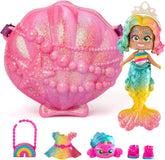 Sirenas Coral Meerjungfrauen-Puppe mit 1 Muscheltasche, 1 Meerjungfrauenschwanz, 1 Haustier, Kleidung, Accessoires und Schuhe