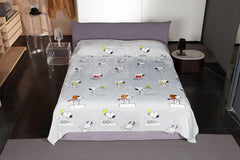 Kanguru Cama, colcha, manta polar para cama de matrimonio, manta de microfibra, Snoopy Peanuts GRIS, 230X230Cm, manta de verano, colcha dormitorio Camas y Mantas Besuche den Kanguru-Store
