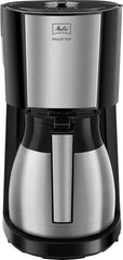 Melitta Enjoy Top Therm – Espressor cu filtru și carafă termică din oțel inoxidabil, pentru până la 10 cești de cafea, negru/oțel inoxidabil