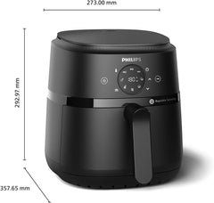 Philips Airfryer serie 2000 4,2L - Pantalla táctil digital, 13 opciones de cocción, 9 funciones preestablecidas, Hasta un 90% menos de grasa con tecnología Rapidair, potencia 1500W Electrodomésticos Naty Shop
