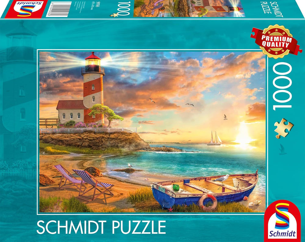 Schmidt Spiele 59765 Puesta de sol en la bahía del faro, rompecabezas de 1000 piezas, rompecabezas colorido Naty Shop Título predeterminado