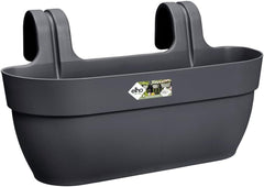 elho Vibia Campana Easy Hanger L 46 - Ghiveci pentru balcon și exterior - Ø 46,0 x Î 26,5 cm - Negru/Antracit