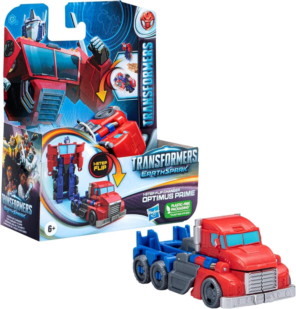 Transformers Earthspark 1-Step Flip Changer Optimus Prime Figura de acción (10 cm) Robot de juguete Edad 6+ Figuras de acción Naty Shop Título predeterminado