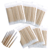 600 Stück Wattestäbchen Holz Spitz,Reinigungsstäbchen,Microbrush Stäbchen Wattestäbchen Für Tattoo,Augenbrauen,Beauty,Lippenstift,Wimpern, Make-Up,Nagel Zubehör,Augenbrauen Tattoo