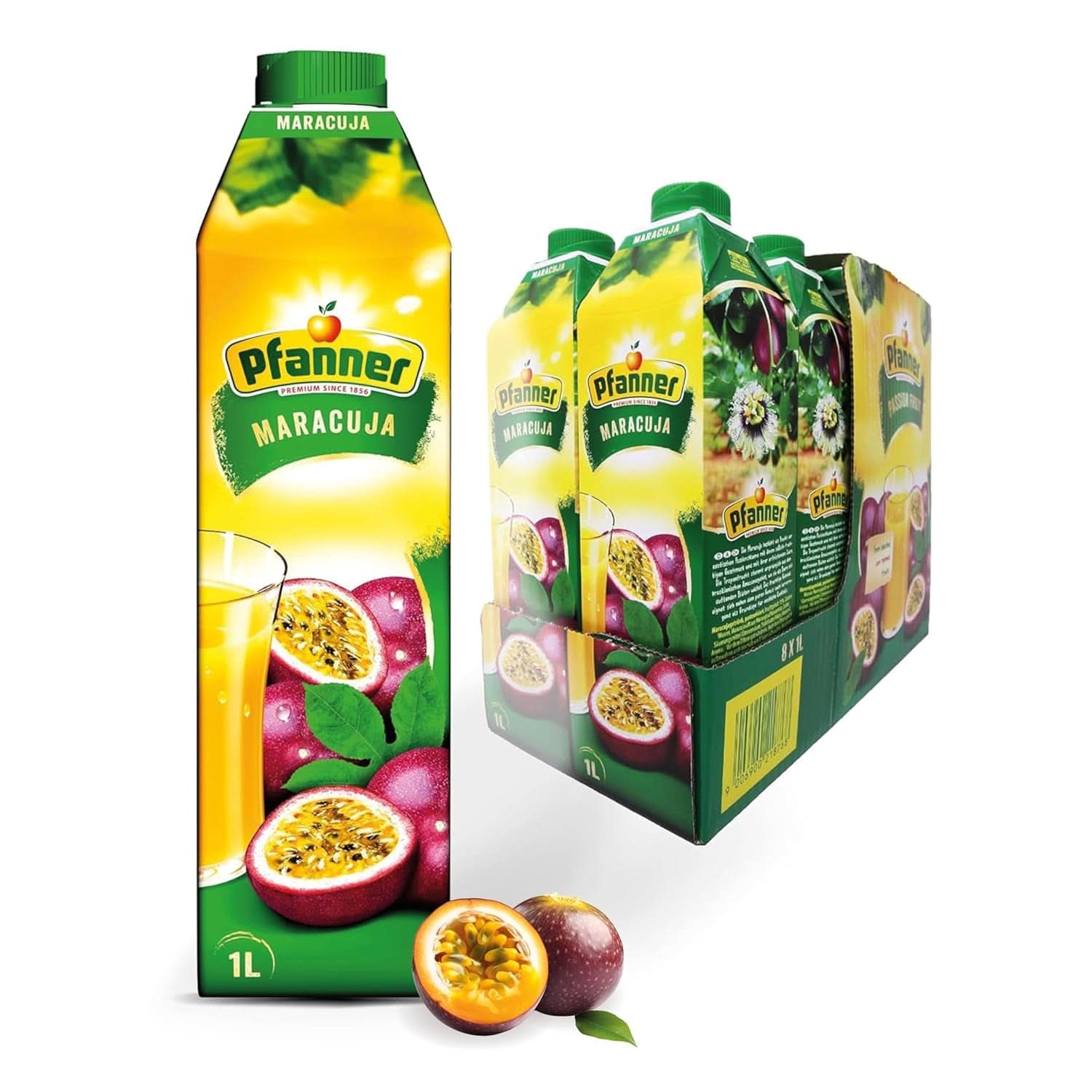Pfanner Nectar de fructe cu căpșuni (8 X 1 litru) - 30 % conținut de fructe - băutură de căpșuni Naty Shop Maracuja