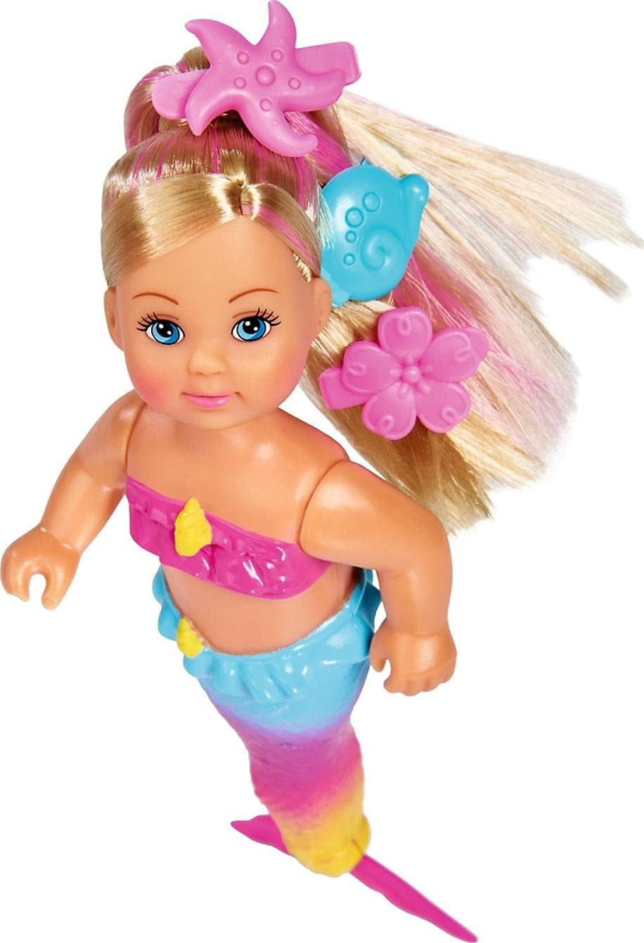 Simba 105733318 - Evi Love Swimming Mermaid, Evi como una sirena, Sabe nadar correctamente, Con figura de pez, Muñeco de vestir, 12cm, Para niños a partir de 3 años Muñecas Naty Shop Default title