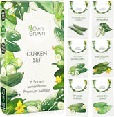 Gurken Samen Set: 6 Sorten Gurken Saatgut Mit Freilandgurken Samen, Einlegegurken Samen, Minigurke Samen – Samen Gemüse Samen, Owngrown Gurke Samen