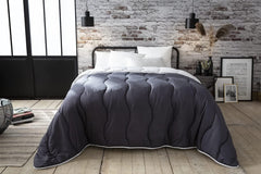 Edredón Abeil 200 X 200 Cm, bicolor, blanco y gris Edredones y colchas Naty Shop