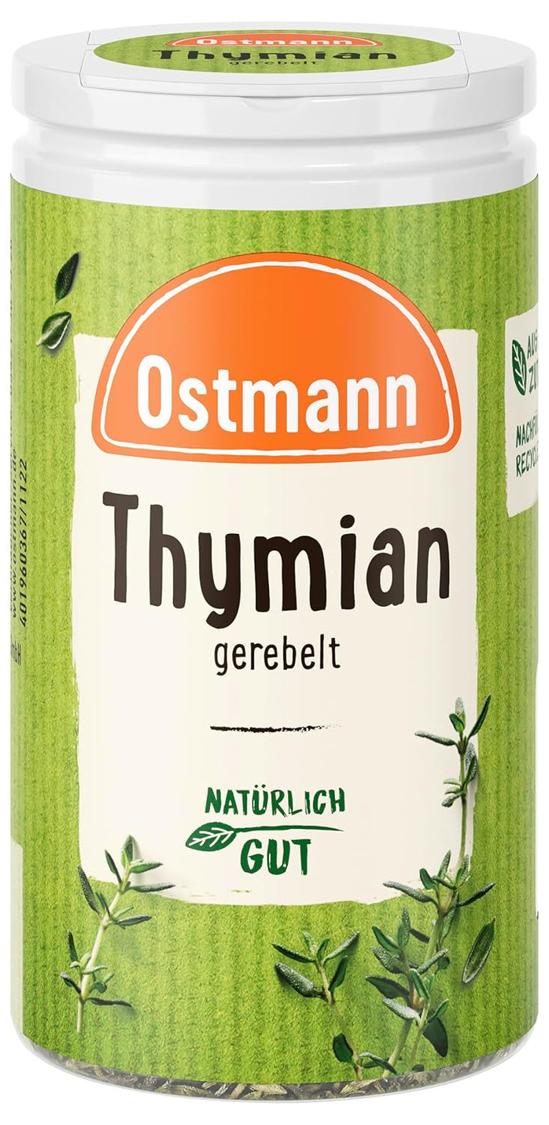 Ostmann Thyme gerebelt 15 g Thyme-Gewürz für viele Fleisch-, Fisch-, Pilz-, und Gemüsegerichte der Mediterranen Küche, Cantidad: 1 unidad
